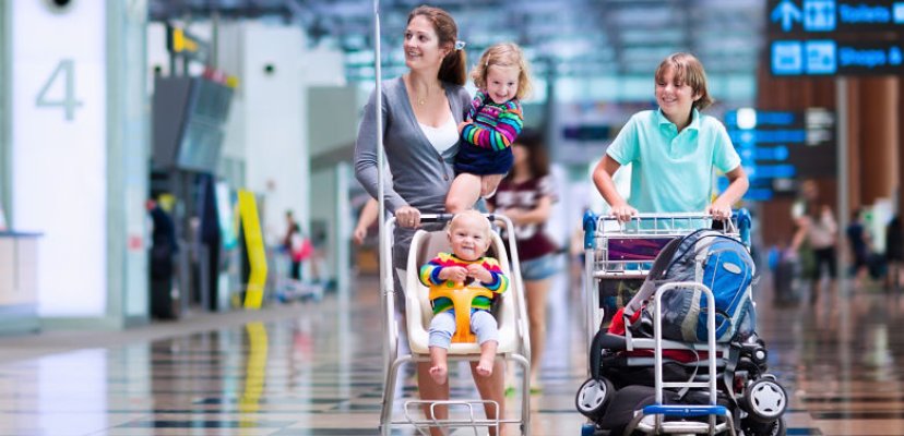 Family on an airport