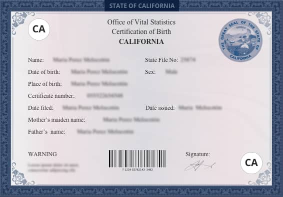 California (CA) Birth Certificate Online - US Birth Certificates