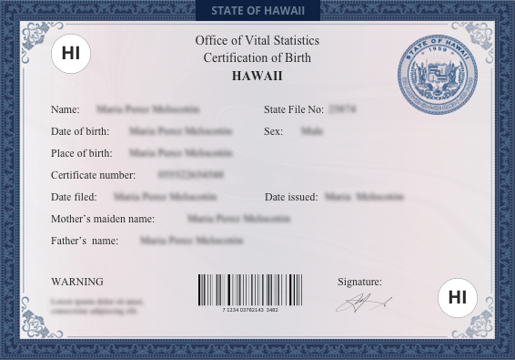 Hawaii (HI) Birth Certificate Online US Birth Certificates