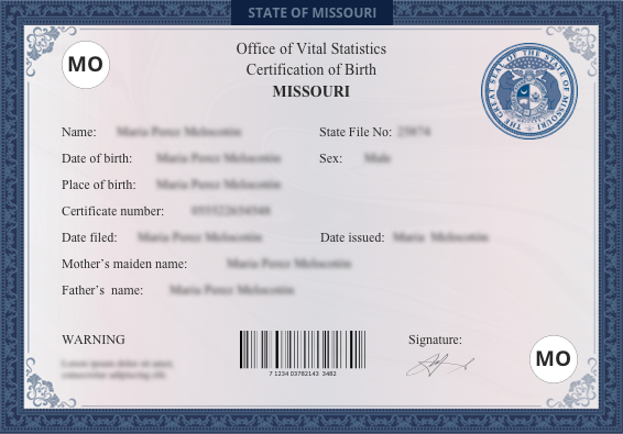 Missouri (MO) Birth Certificate Online US Birth Certificates