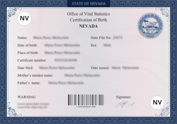 Nevada (NV) Birth Certificate Online US Birth Certificates