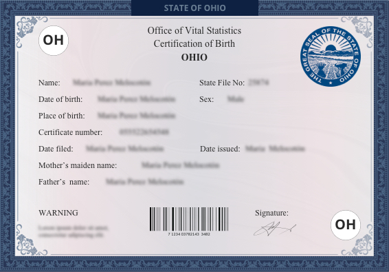 Ohio (OH) Birth Certificate Online US Birth Certificates