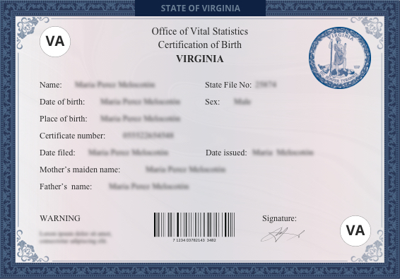 Virginia (VA) Birth Certificate Online US Birth Certificates