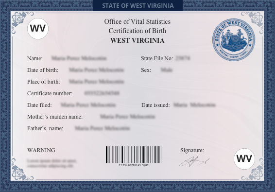 West Virginia (WV) Birth Certificate Online US Birth Certificates